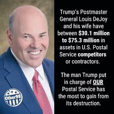 Barbara Malmet on Twitter: "This man's picture should be up on the walls of every post office in America. Because DeJoy is tampering with the mail which is a federal offense. Wanted: